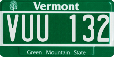 VT license plate VUU132