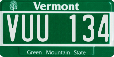 VT license plate VUU134