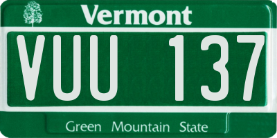 VT license plate VUU137