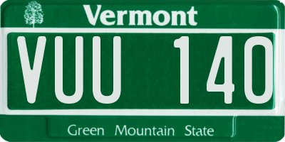 VT license plate VUU140