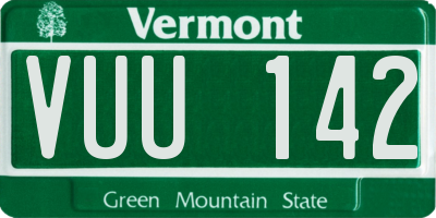 VT license plate VUU142