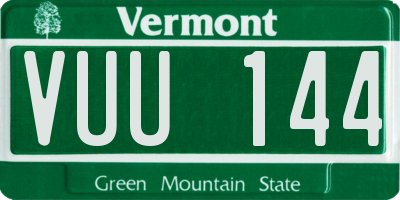 VT license plate VUU144