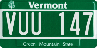VT license plate VUU147
