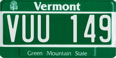 VT license plate VUU149