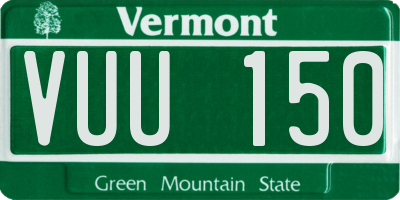 VT license plate VUU150