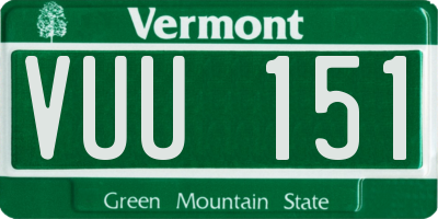 VT license plate VUU151