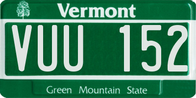 VT license plate VUU152
