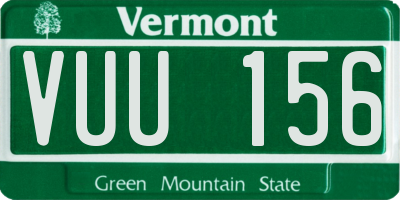 VT license plate VUU156