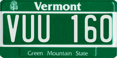 VT license plate VUU160