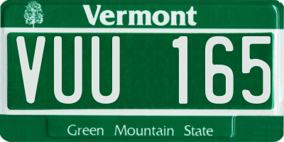 VT license plate VUU165