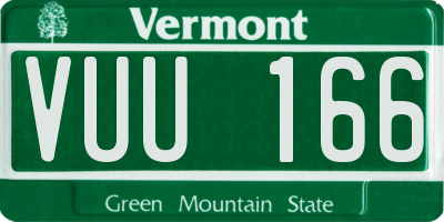 VT license plate VUU166