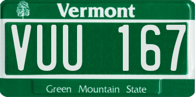 VT license plate VUU167