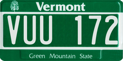 VT license plate VUU172