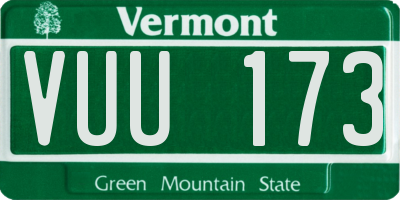 VT license plate VUU173