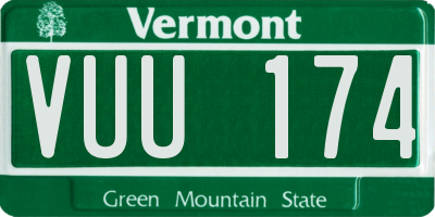VT license plate VUU174