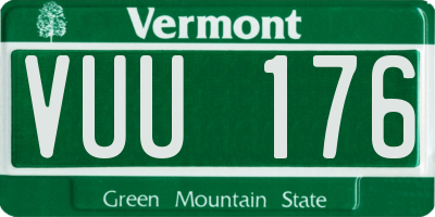 VT license plate VUU176