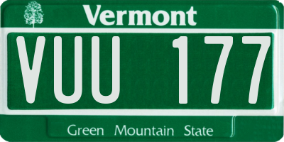 VT license plate VUU177
