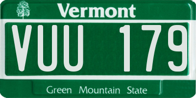 VT license plate VUU179