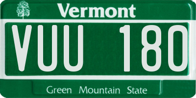 VT license plate VUU180