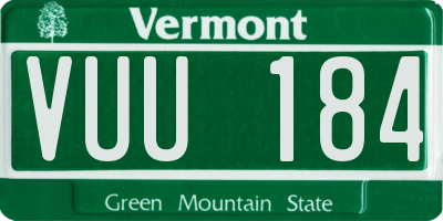 VT license plate VUU184