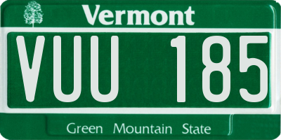 VT license plate VUU185