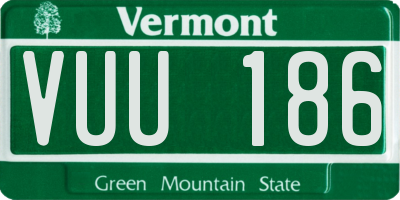 VT license plate VUU186