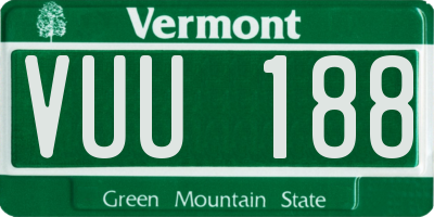 VT license plate VUU188
