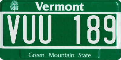 VT license plate VUU189