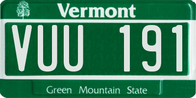 VT license plate VUU191