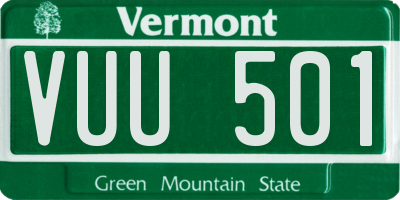 VT license plate VUU501