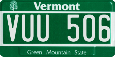 VT license plate VUU506