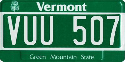 VT license plate VUU507