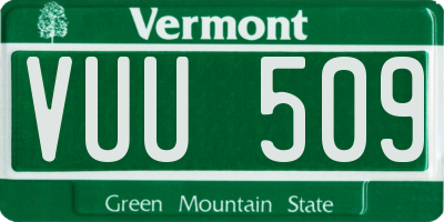 VT license plate VUU509
