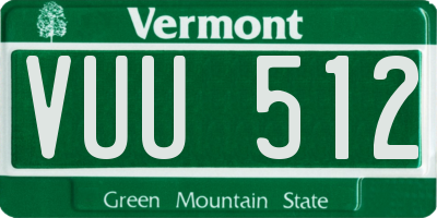 VT license plate VUU512