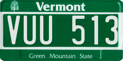 VT license plate VUU513