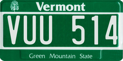 VT license plate VUU514