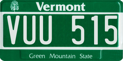 VT license plate VUU515