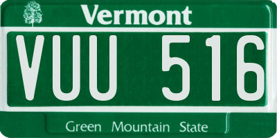 VT license plate VUU516