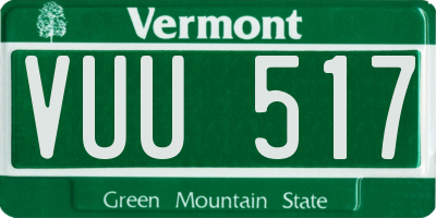 VT license plate VUU517