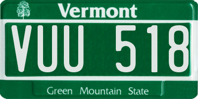 VT license plate VUU518