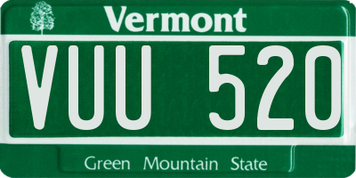 VT license plate VUU520
