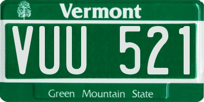 VT license plate VUU521