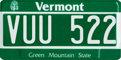 VT license plate VUU522