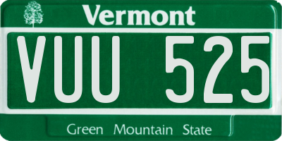 VT license plate VUU525
