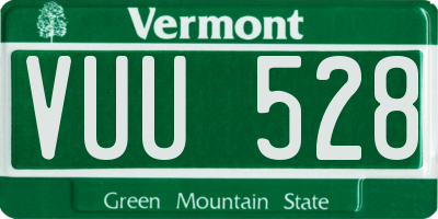 VT license plate VUU528