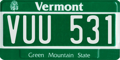 VT license plate VUU531