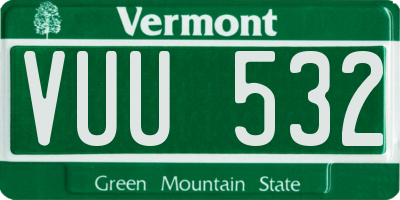 VT license plate VUU532