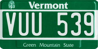 VT license plate VUU539