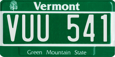 VT license plate VUU541