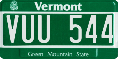 VT license plate VUU544